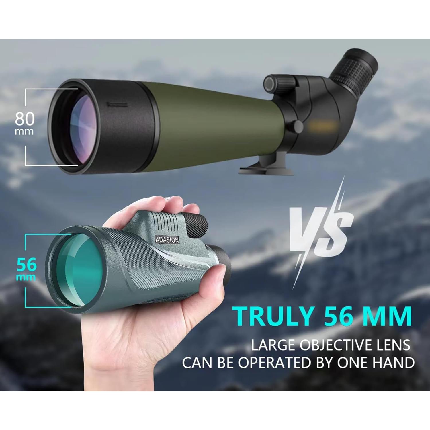 Telescopio Monocular HD Adasion 12x56 Impermeable para Aves