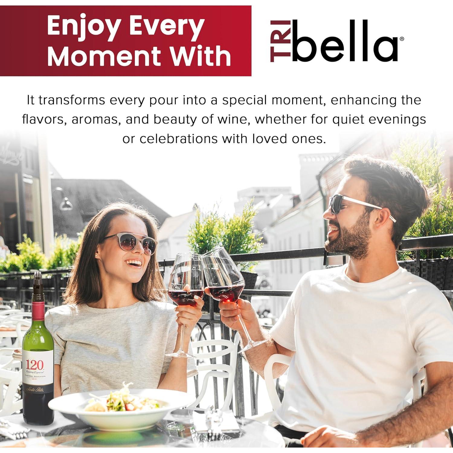 Aerador de Vino TRIbella Gris Humo 3 Picos Acrílico Sin Goteo