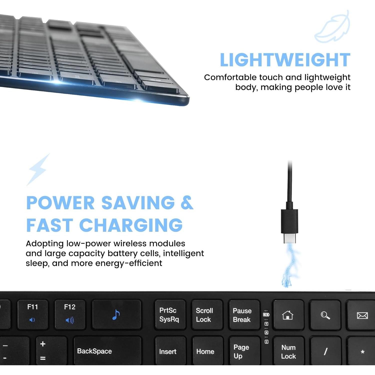 Teclado Inalámbrico TIETI K01R Slim 2.4G con Numérico