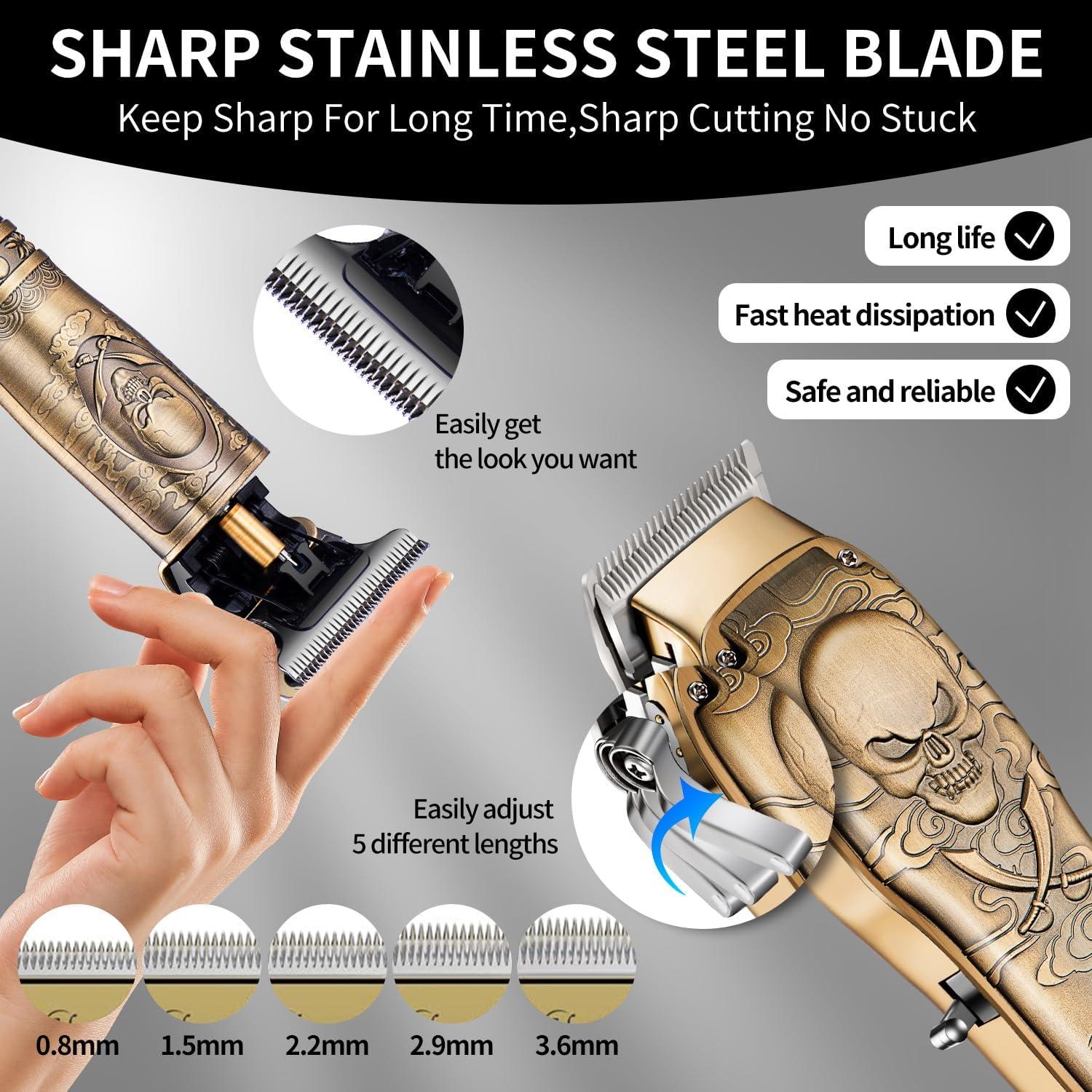 Set Recortadoras de Cabello Roziapro Inalámbricas Oro