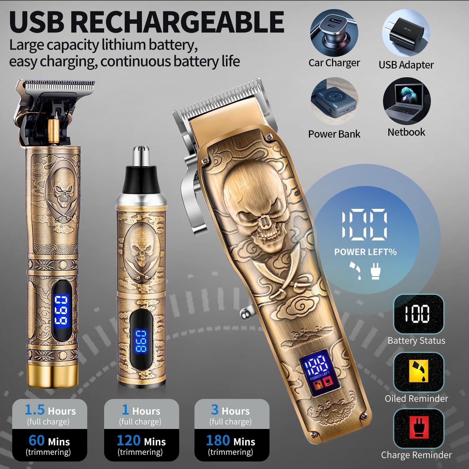 Set Recortadoras de Cabello Roziapro Inalámbricas Oro