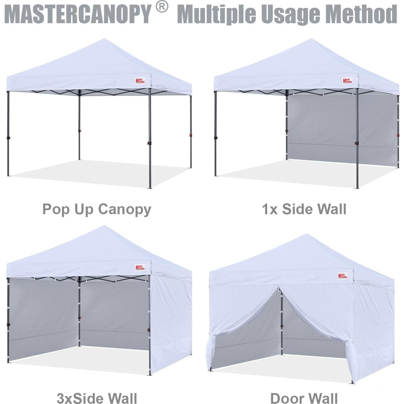 Carpa Plegable MASTERCANOPY 3x3m Blanca con Paredes Laterales