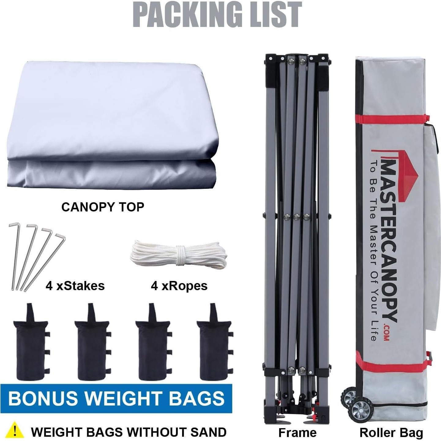 Carpa Plegable MASTERCANOPY 3x3m Blanca con Paredes Laterales