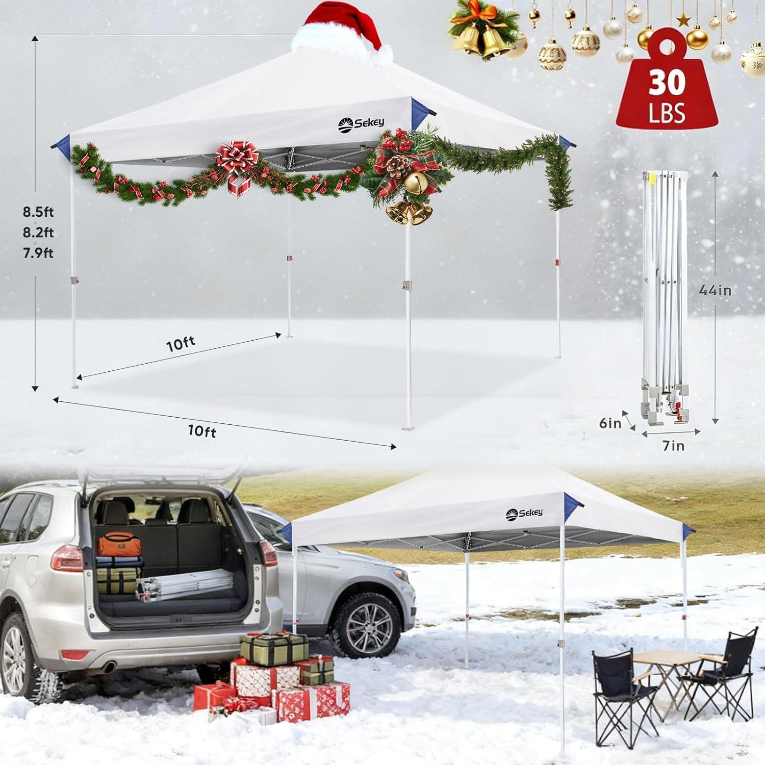 Carpa Plegable Sekey 10x10 Blanco - Sombra UV 99% para Eventos