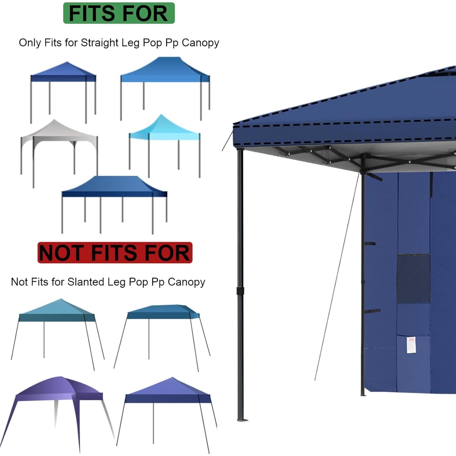 Paredes Laterales KAMPKEEPER 10x10 con 4 Bolsillos - Azul Marino