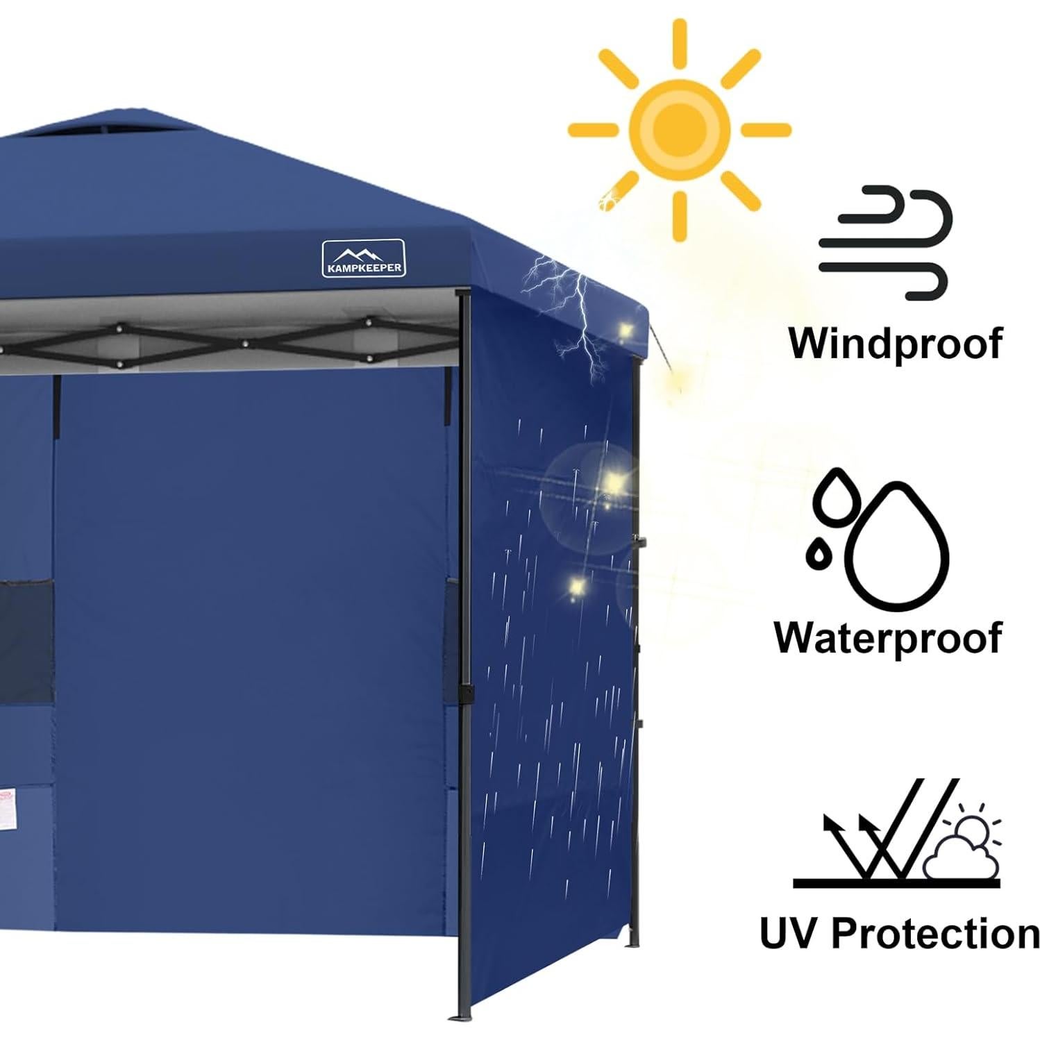 Paredes Laterales KAMPKEEPER 10x10 con 4 Bolsillos - Azul Marino