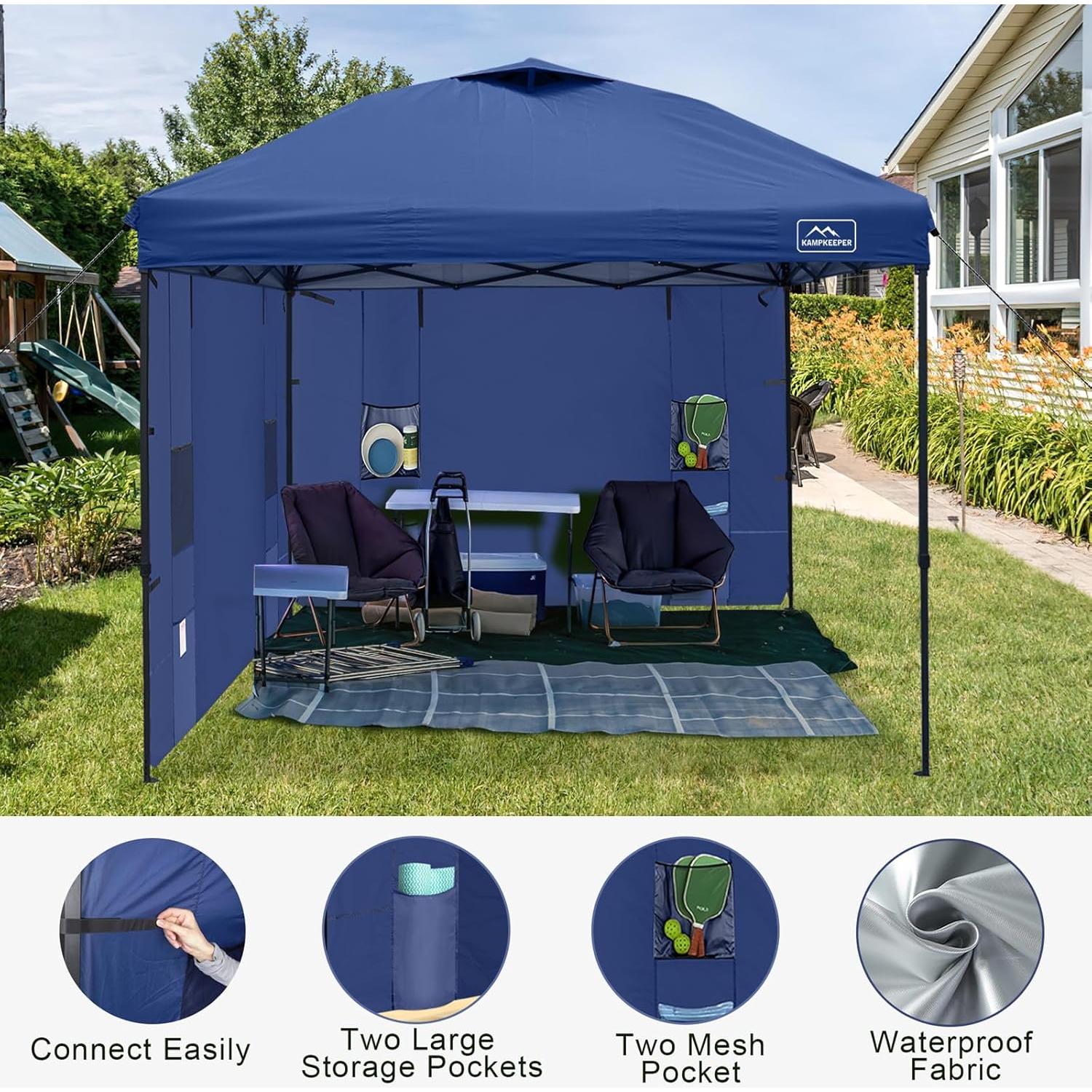 Paredes Laterales KAMPKEEPER 10x10 con 4 Bolsillos - Azul Marino