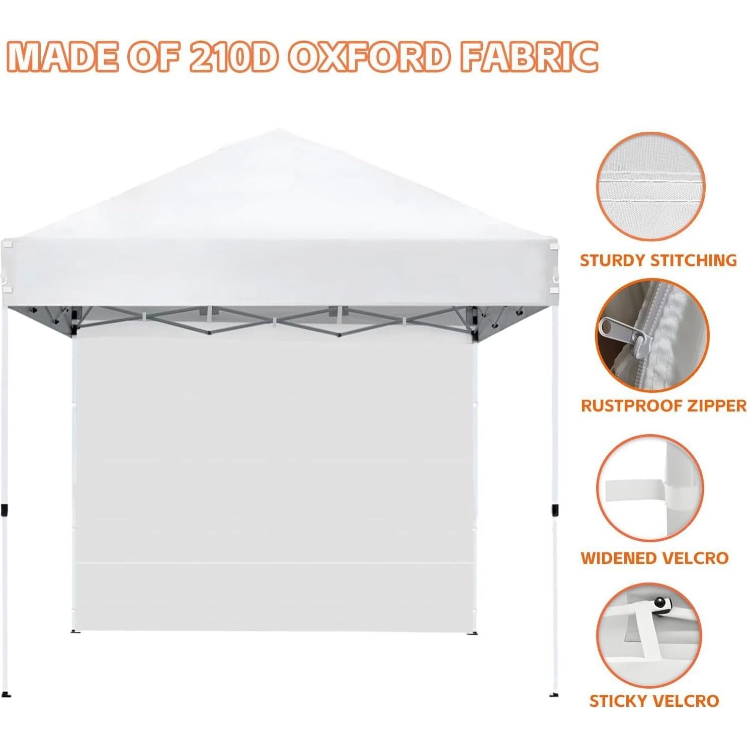 Paredes Laterales Canopy 10x10 FORALEBEN - Paquete de 3, Blanco