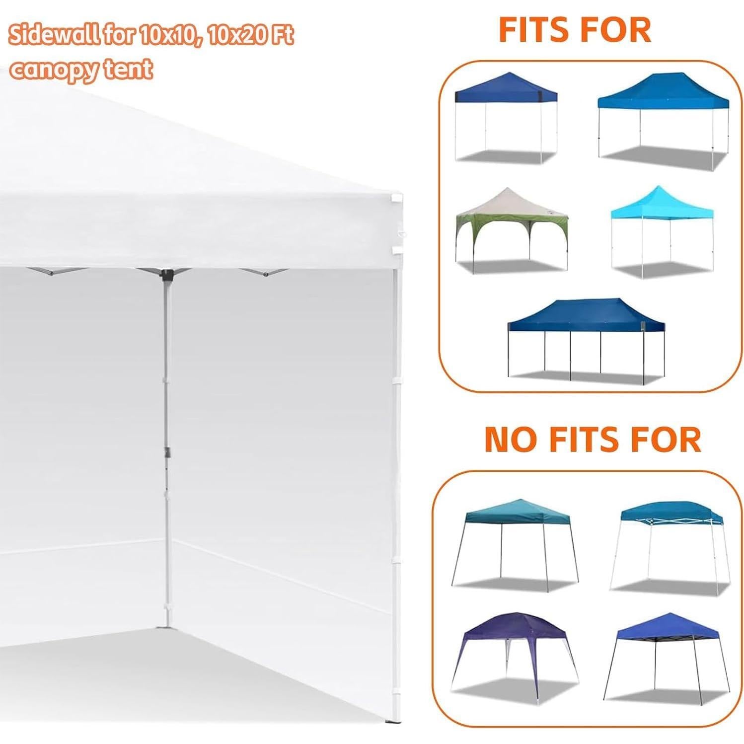 Paredes Laterales Canopy 10x10 FORALEBEN - Paquete de 3, Blanco