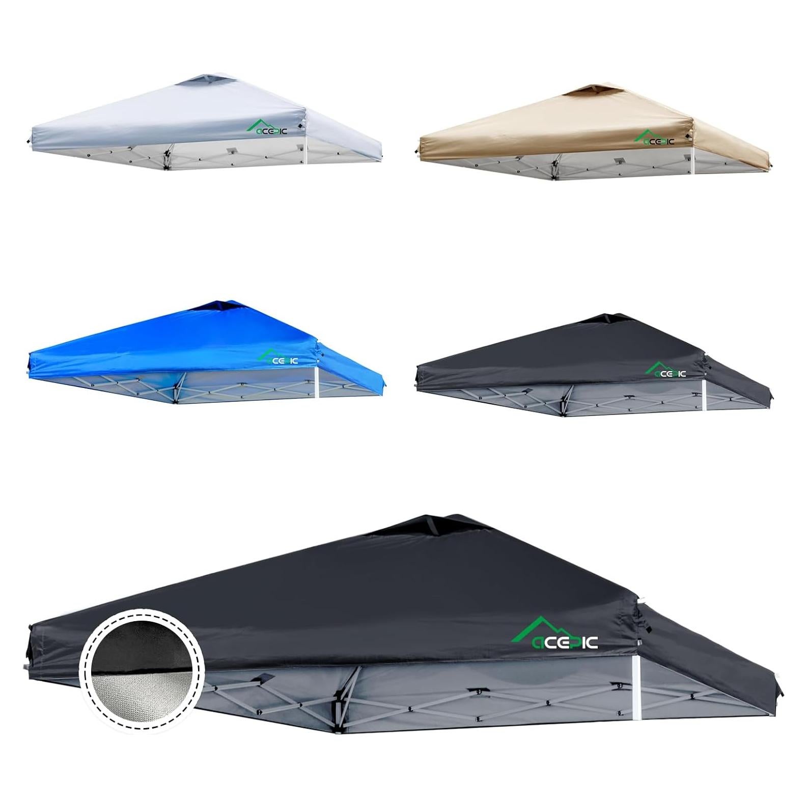 Cubierta de Toldos Acepic 10x10 Negro Impermeable UV