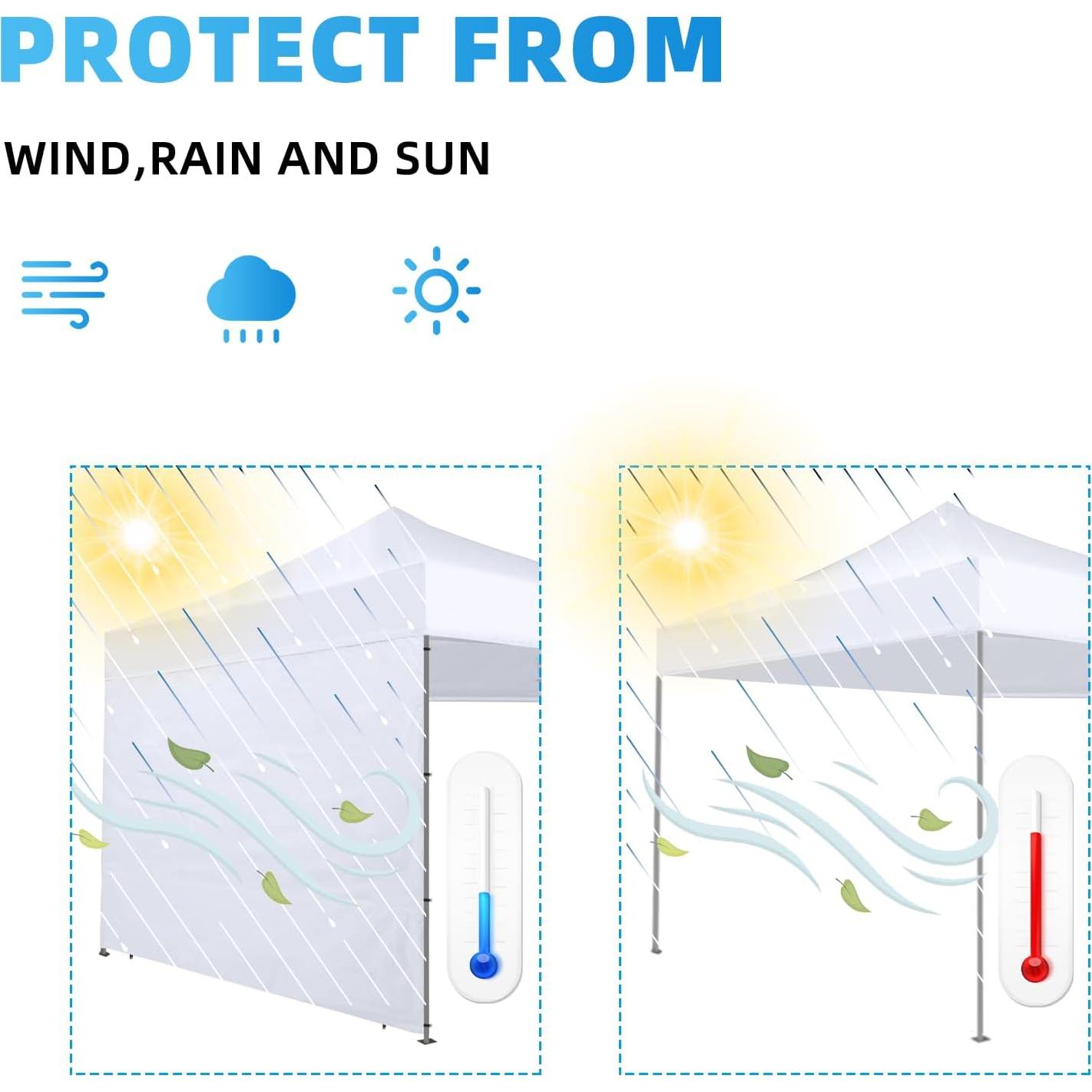 Pared Lateral Carpa Canopy Joramoy 12x12 Blanco Impermeable