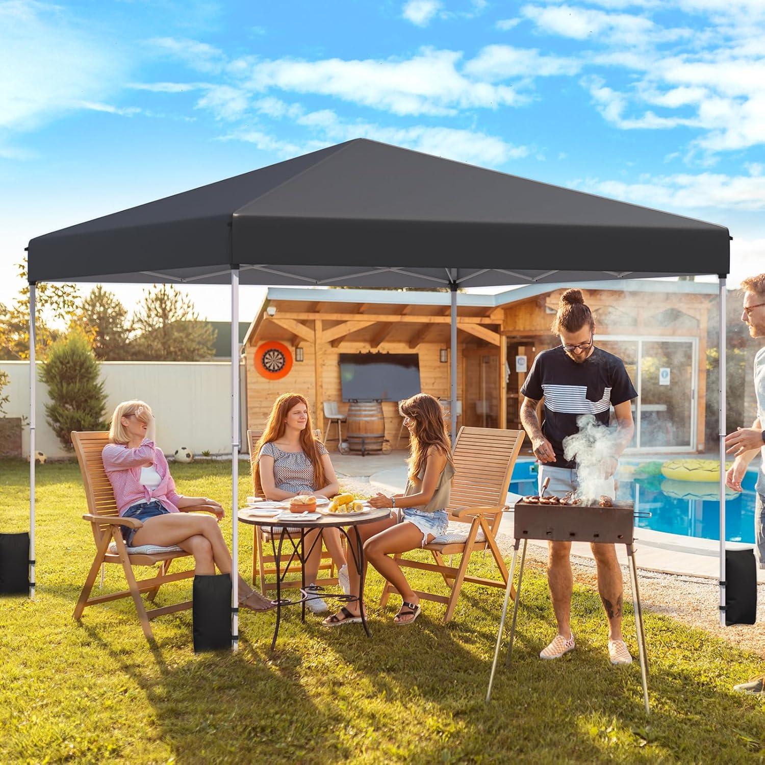 Carpa Plegable EROMMY 3x3m Negra Impermeable para Eventos