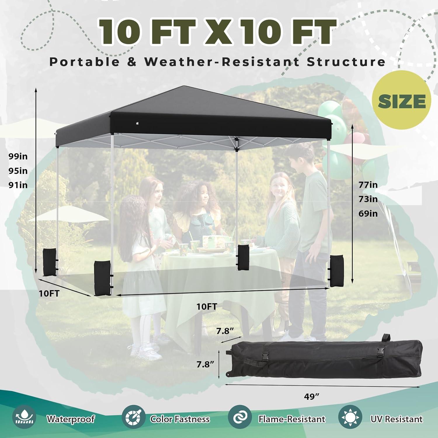 Carpa Plegable EROMMY 3x3m Negra Impermeable para Eventos