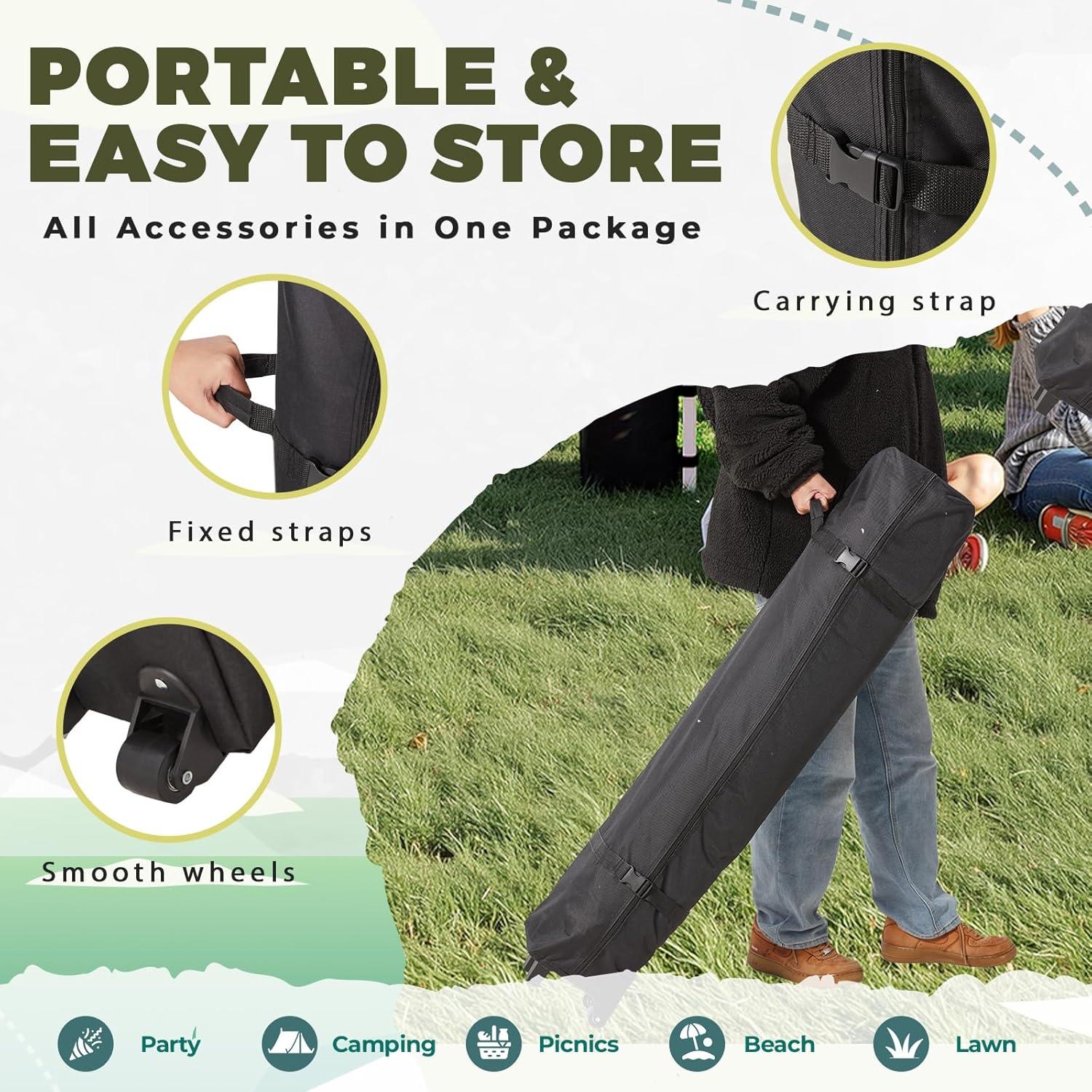 Carpa Plegable EROMMY 3x3m Negra Impermeable para Eventos