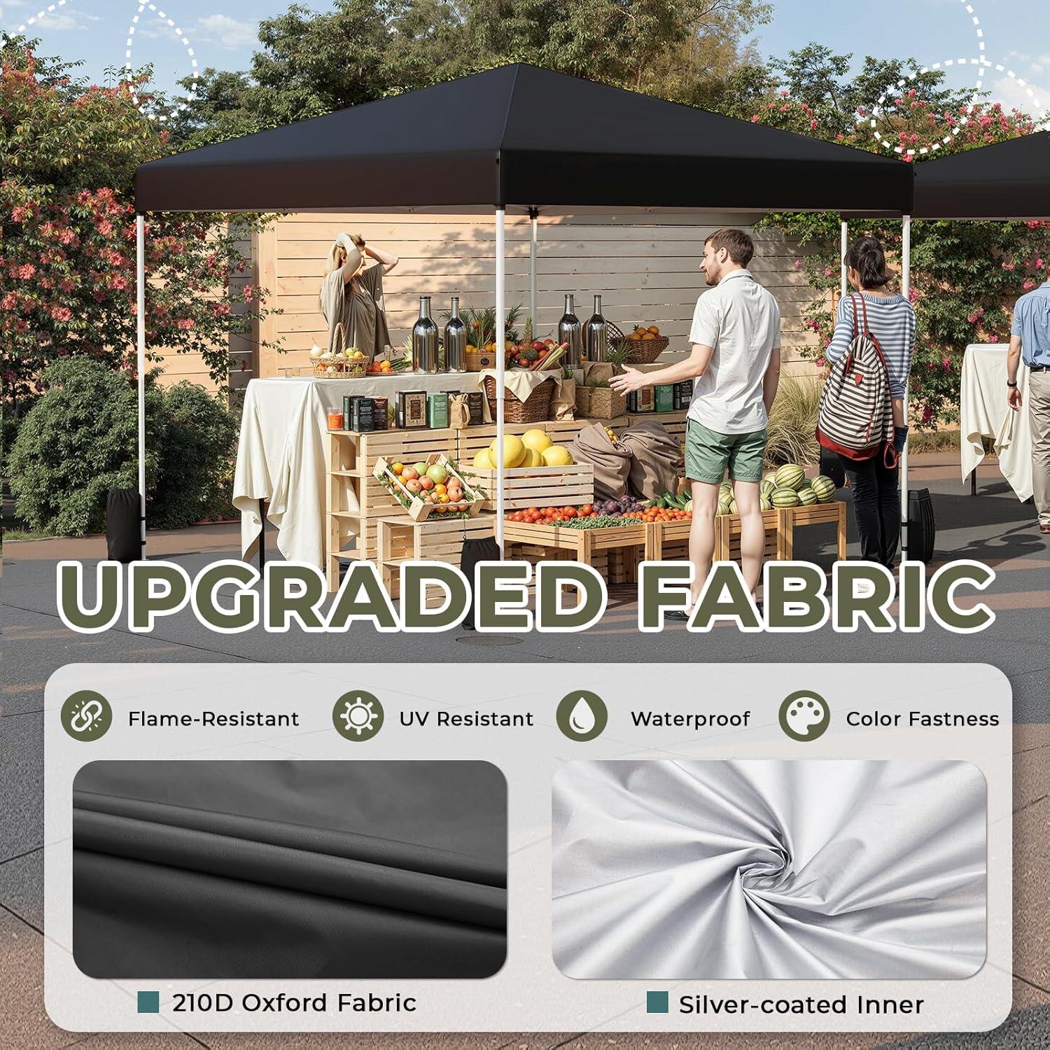 Carpa Plegable EROMMY 3x3m Negra Impermeable para Eventos