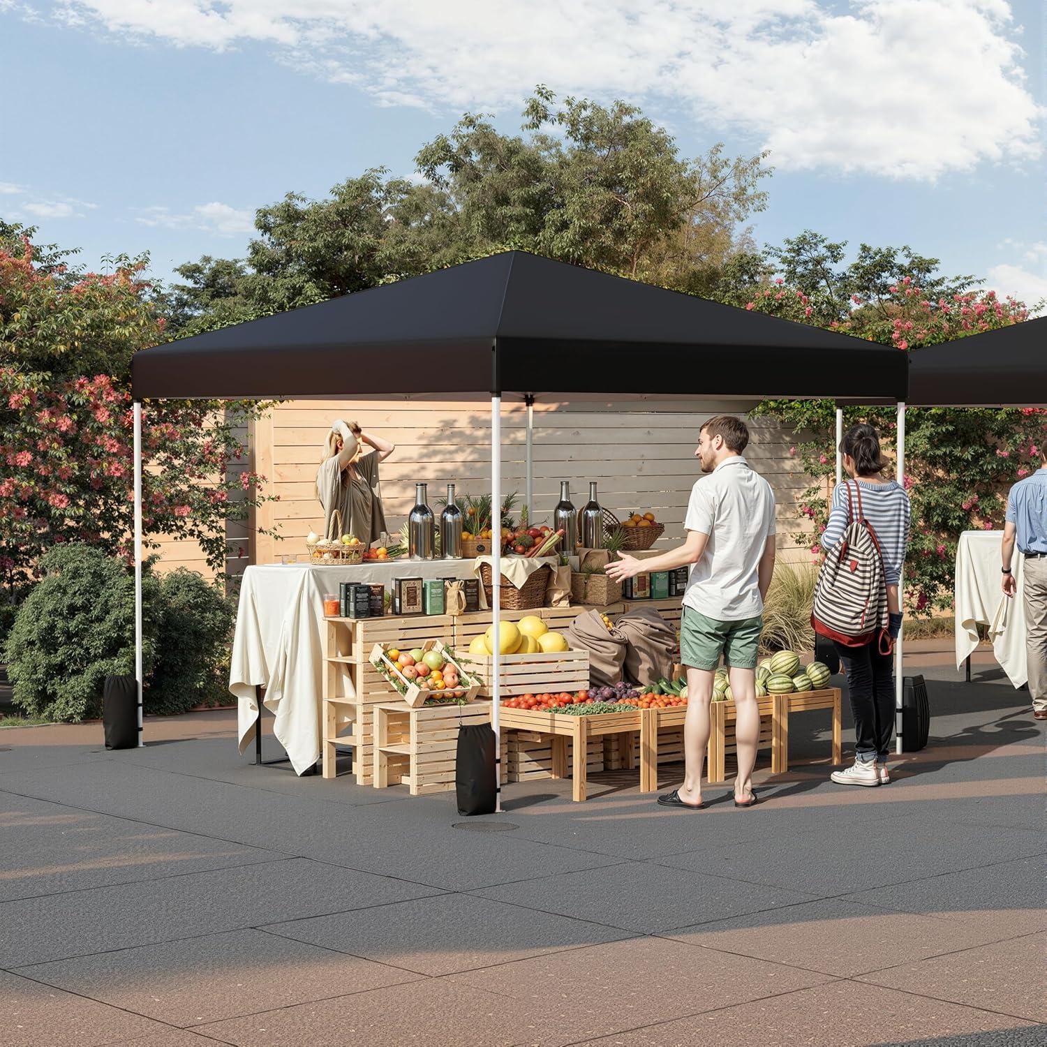 Carpa Plegable EROMMY 3x3m Negra Impermeable para Eventos