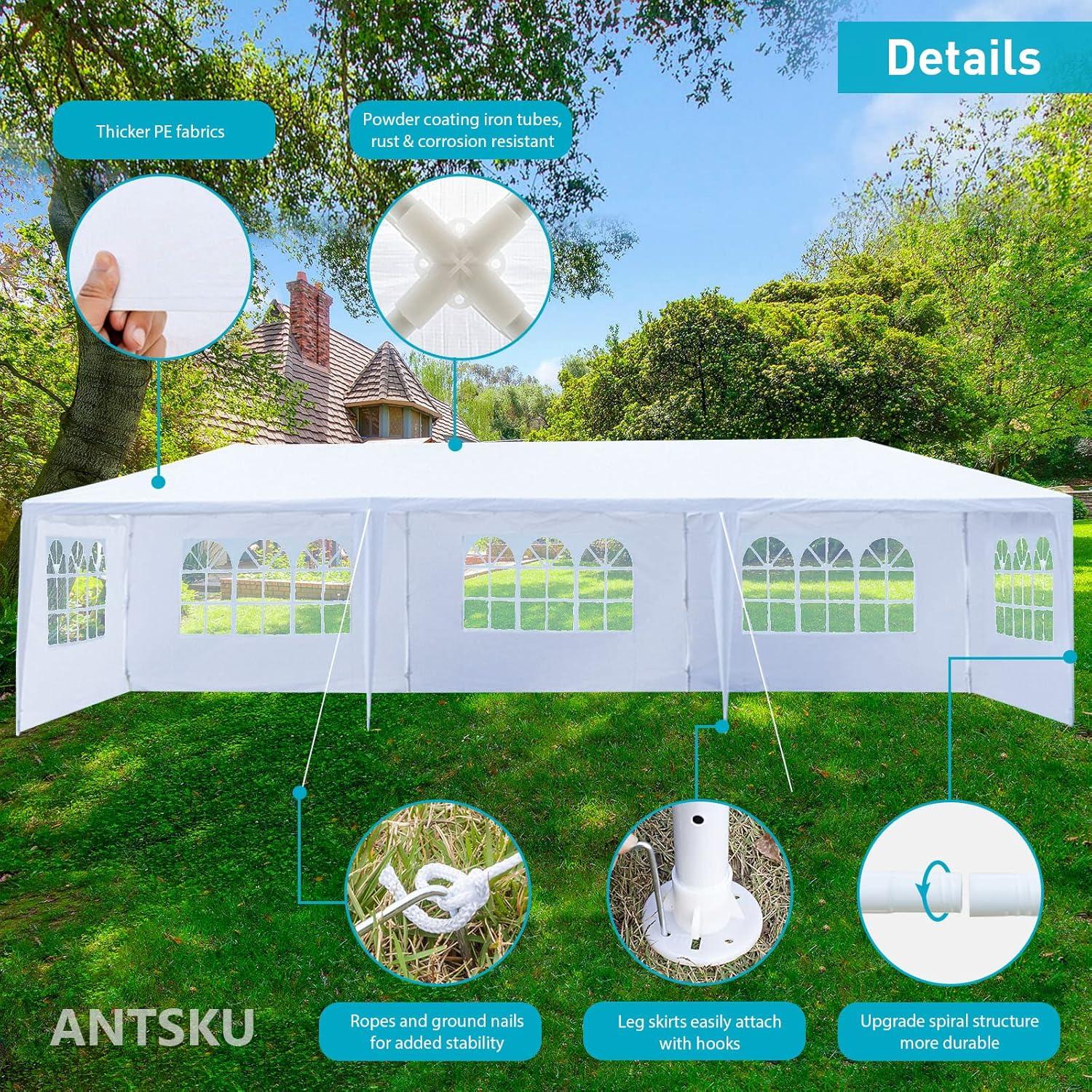 Carpa de Fiesta 10x9 m Blanca ANT SKU con 5 Paredes Removibles
