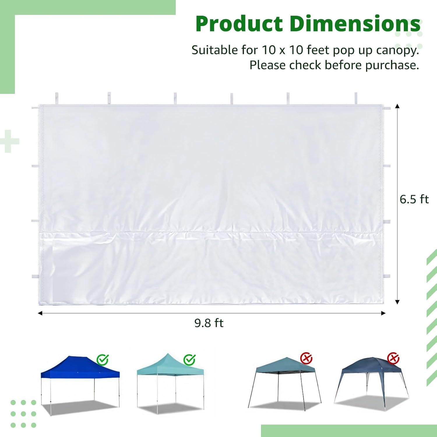 Paredes Laterales Carpa Homaisson 10x10 Pies Impermeables