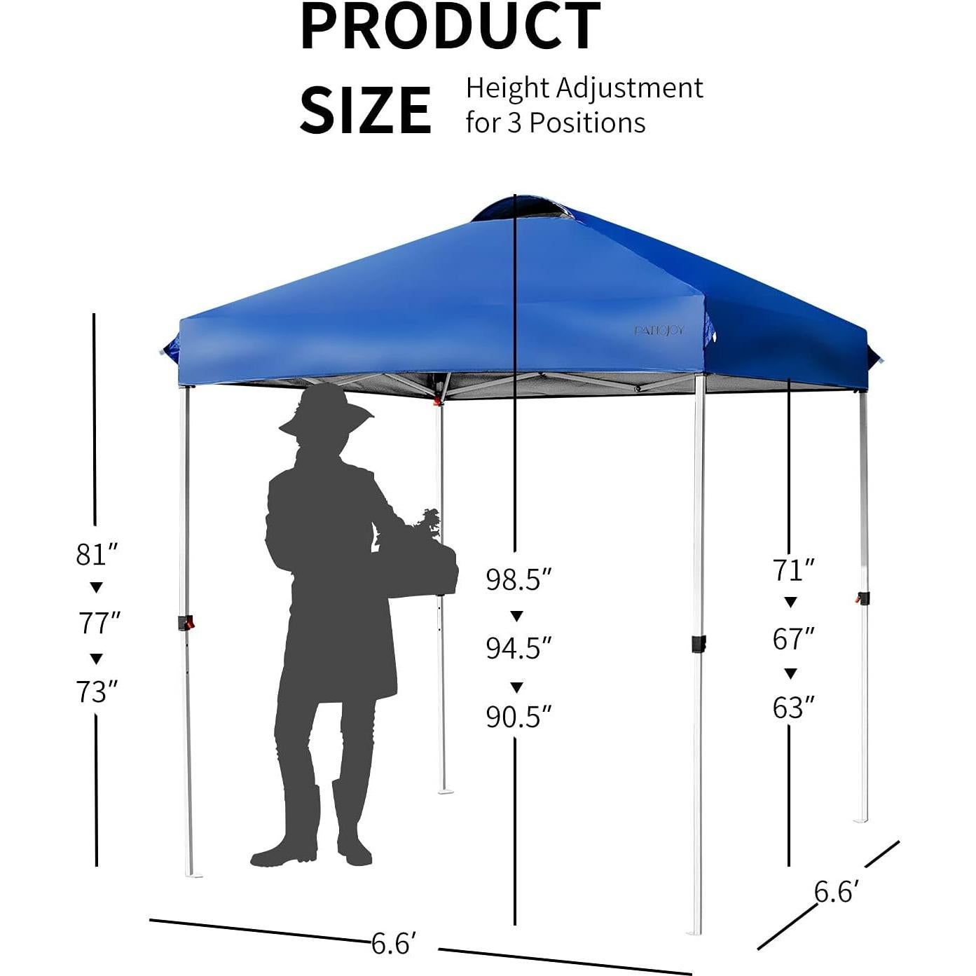 Carpa Plegable Tangkula 2x2m Ajustable Azul Impermeable