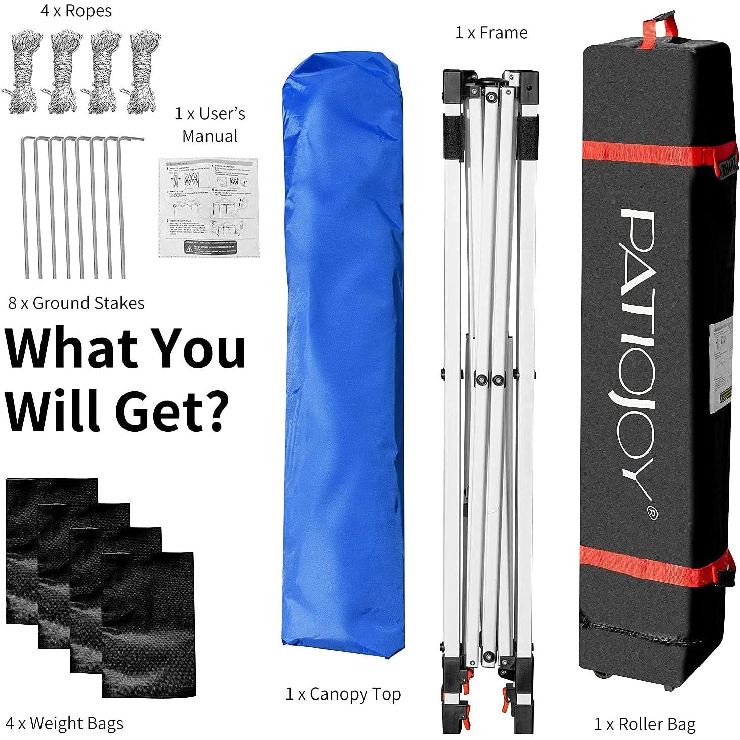 Carpa Plegable Tangkula 2x2m Ajustable Azul Impermeable