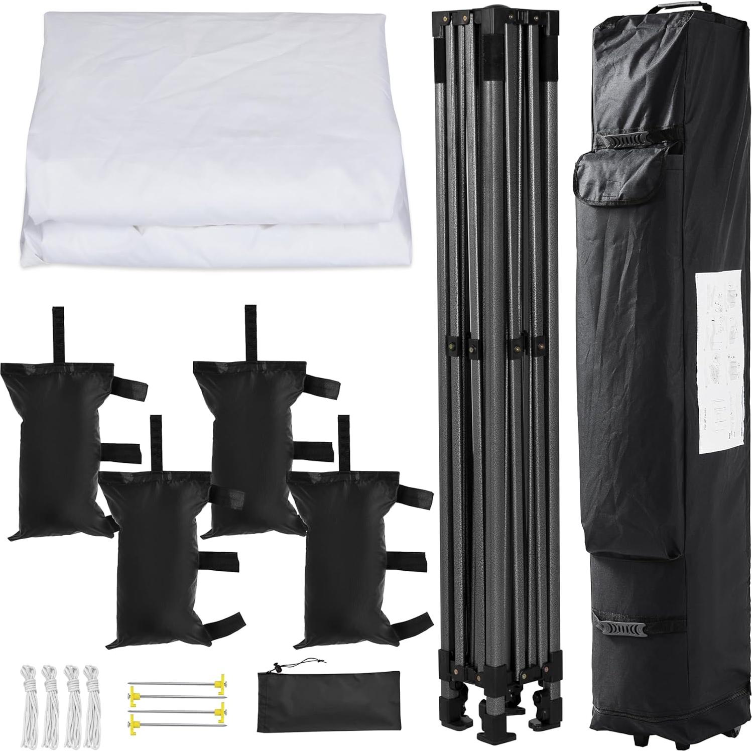 Topeakmart 10x10 Pop-up Canopy Tent, Event Tent Commercial Instant Canopy, Instant Metal Frame Gazebo Outdoor Tent Instant Shelter for Camping, Wedding, Picnic, Commercial uses - White