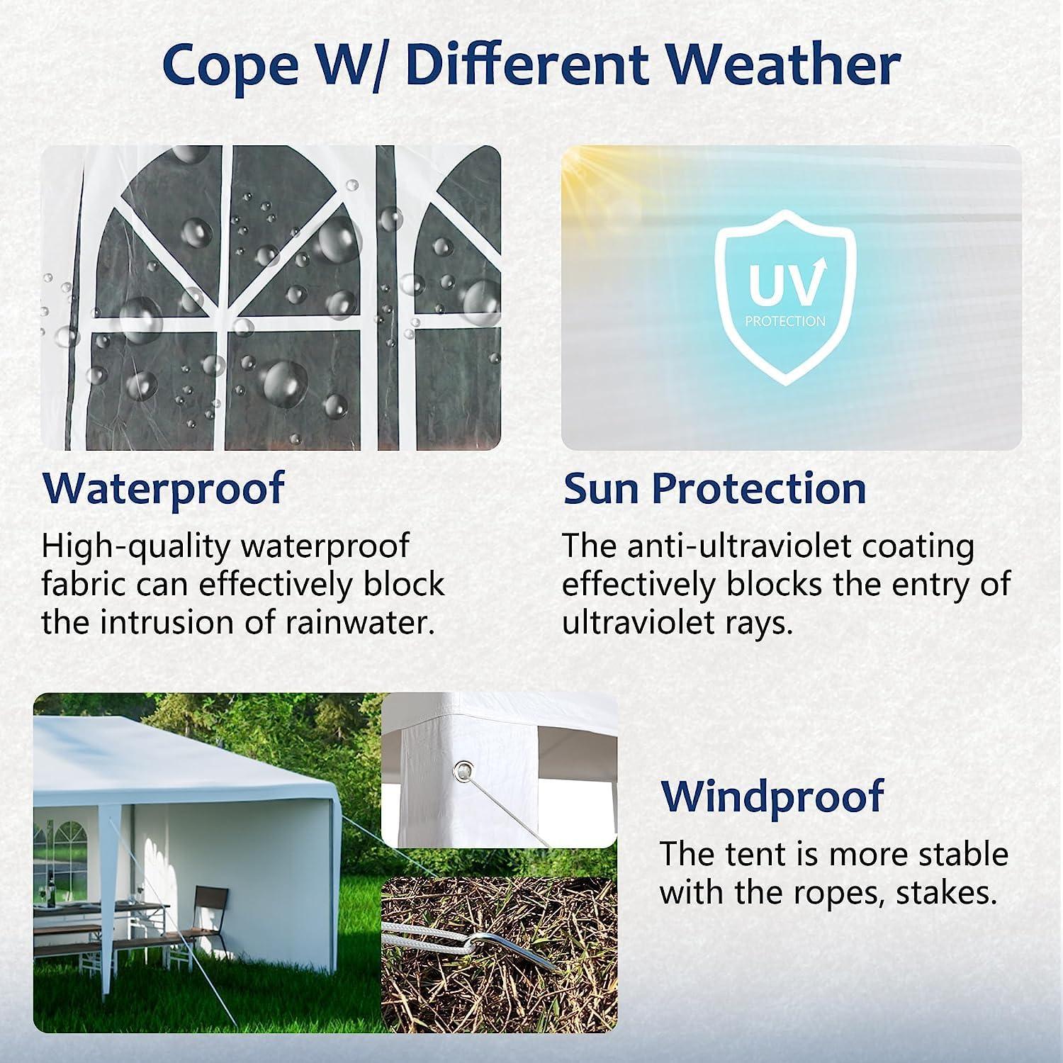 10x30 Gazebo Instant Portable Canopy Tent, Large Canopy Tent for Parties with 8 Sidewall 2 Zipper Door for Patio/Outdoor/Wedding Parties and Events