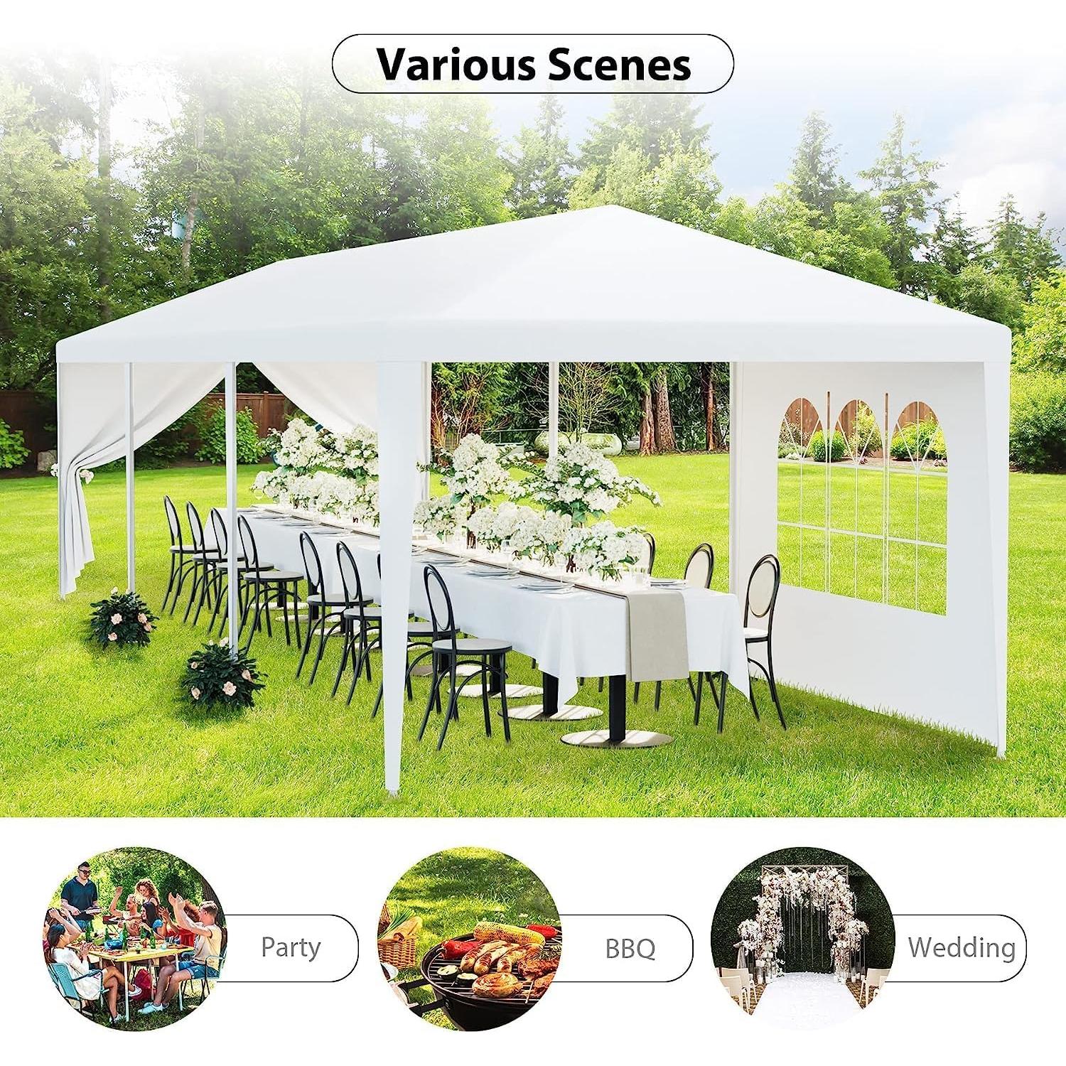 10x30 Gazebo Instant Portable Canopy Tent, Large Canopy Tent for Parties with 8 Sidewall 2 Zipper Door for Patio/Outdoor/Wedding Parties and Events