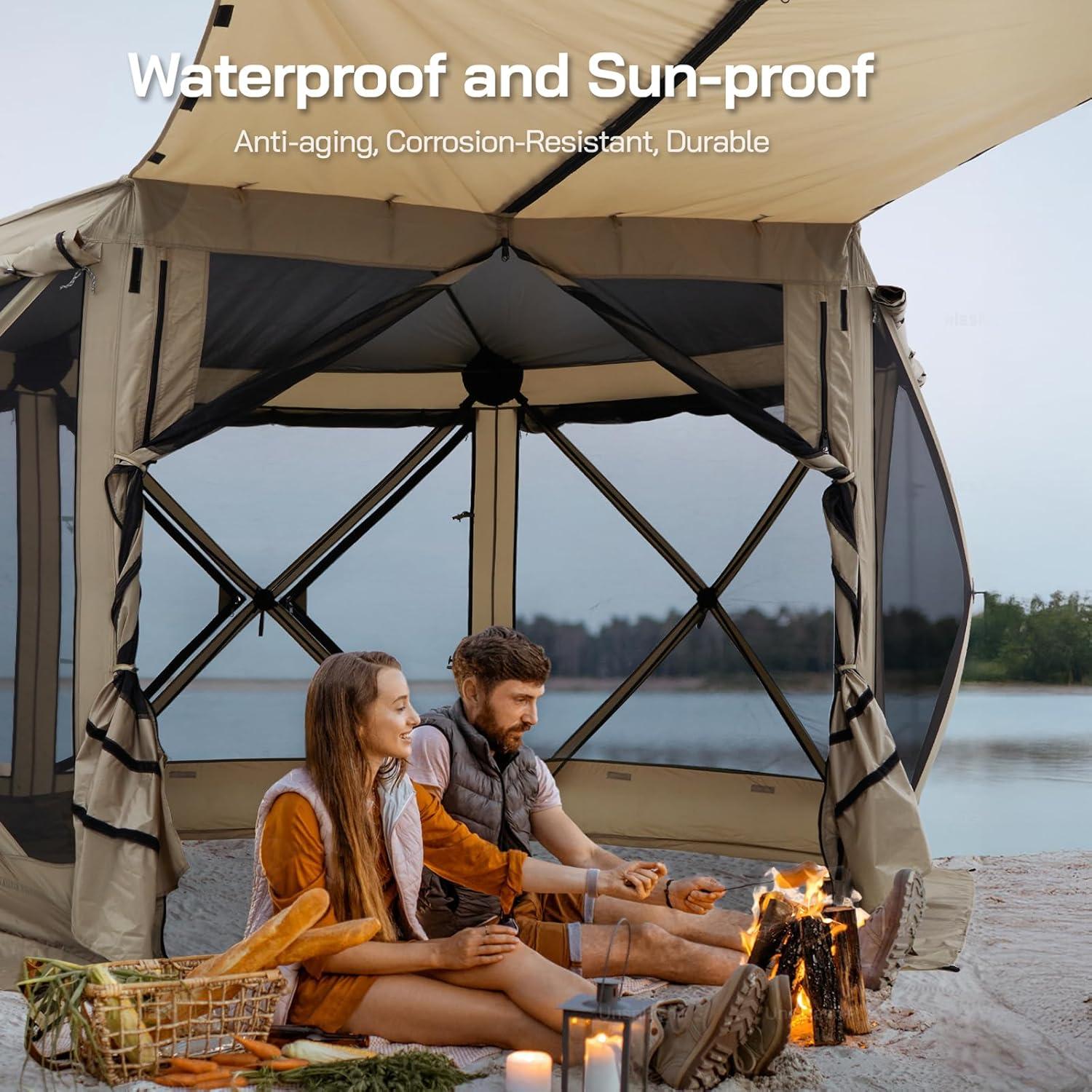 Tienda Gazebo Plegable NatureNook 3.66x3.66m para 8 Personas