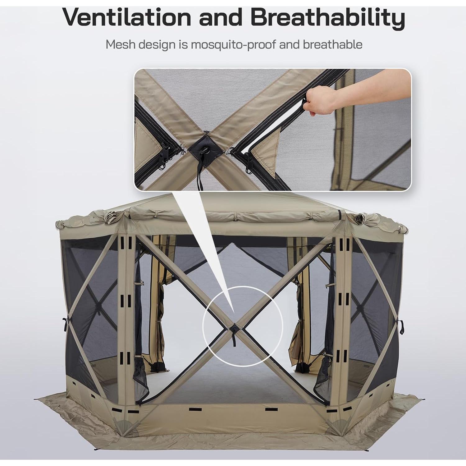 Tienda Gazebo Plegable NatureNook 3.66x3.66m para 8 Personas