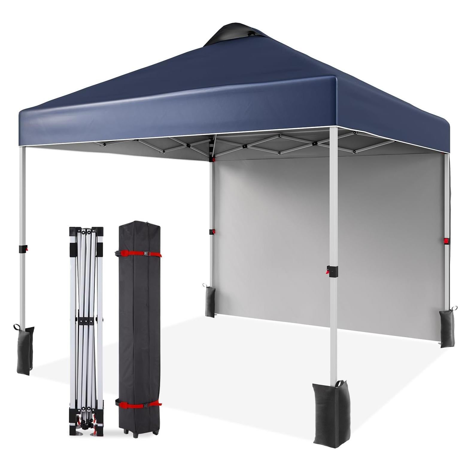 Carpa Plegable 3x3m GarveeLife con 1 Pared Lateral - Azul Marino