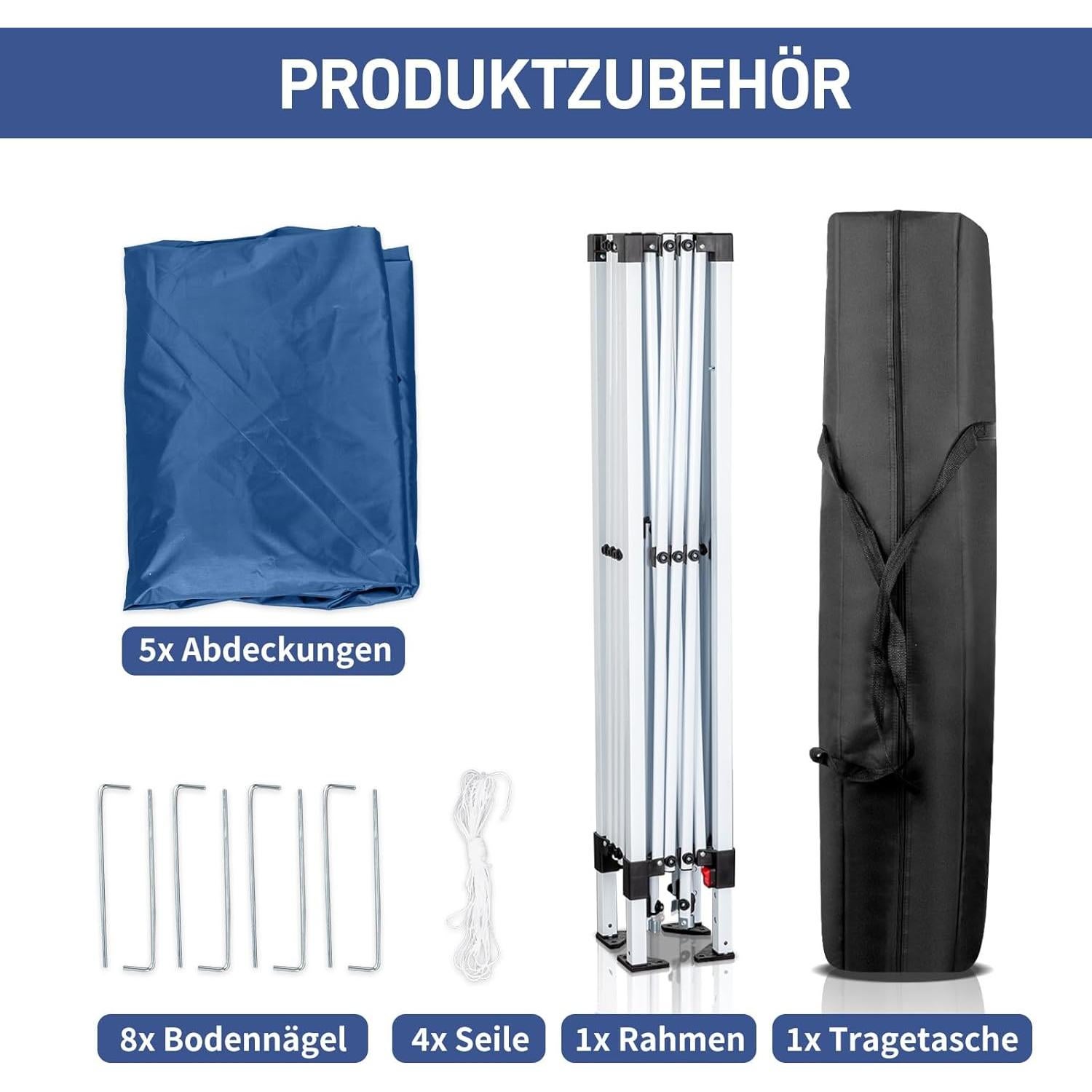 Carpa Camping Plegable Yotefe 3x3m Impermeable Azul