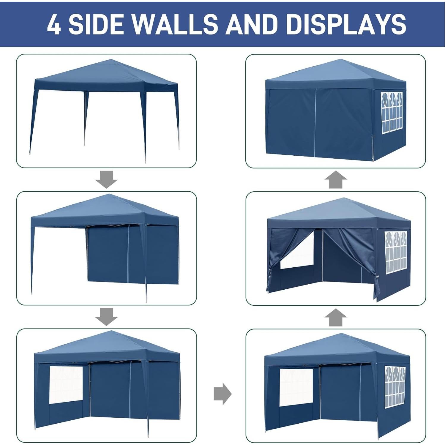 Carpa Camping Plegable Yotefe 3x3m Impermeable Azul
