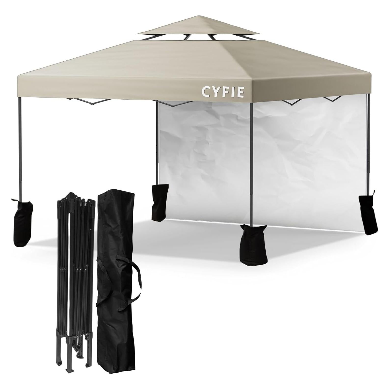 Carpa Plegable 10x10 Cyfie Impermeable con Pared Lateral