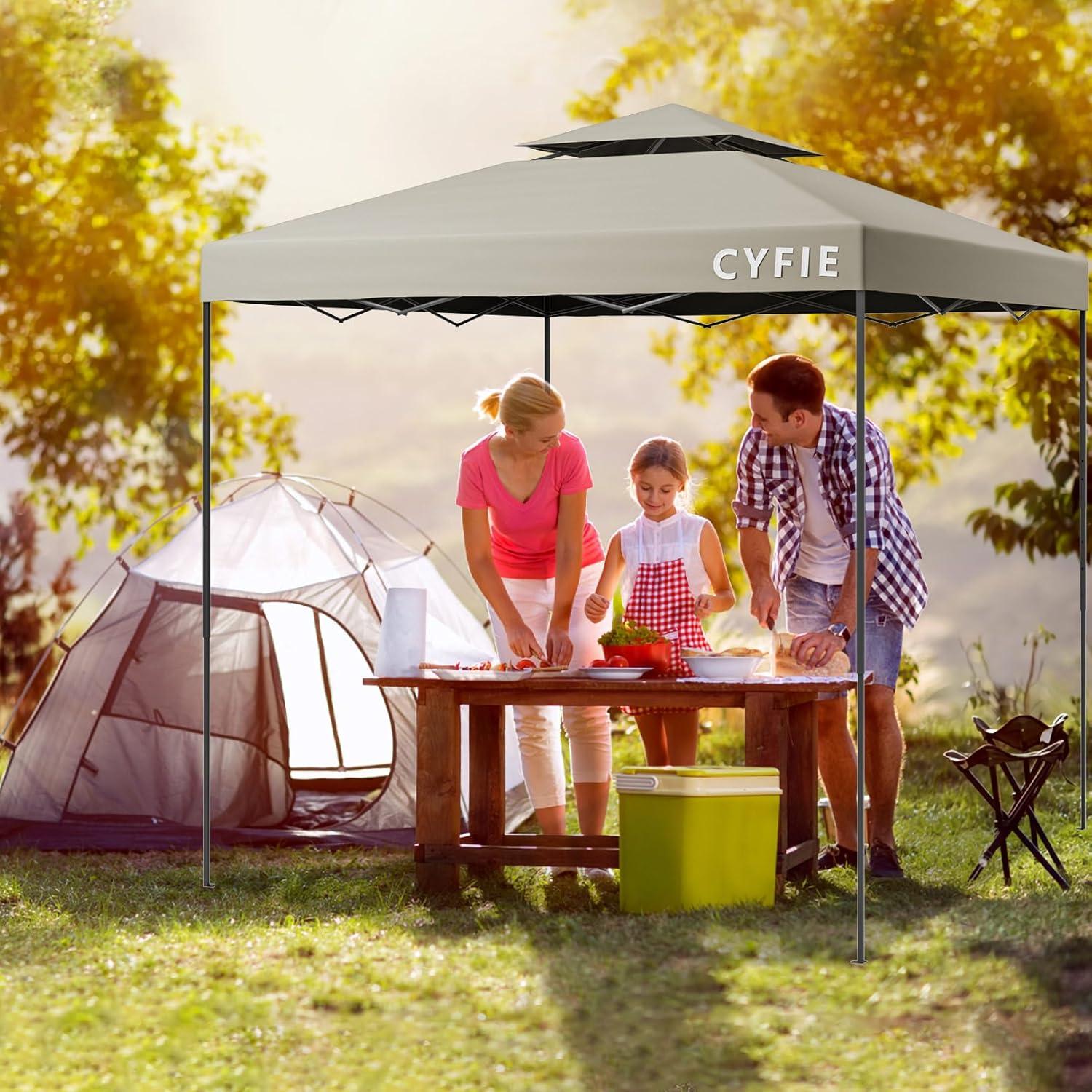 Carpa Plegable 10x10 Cyfie Impermeable con Pared Lateral