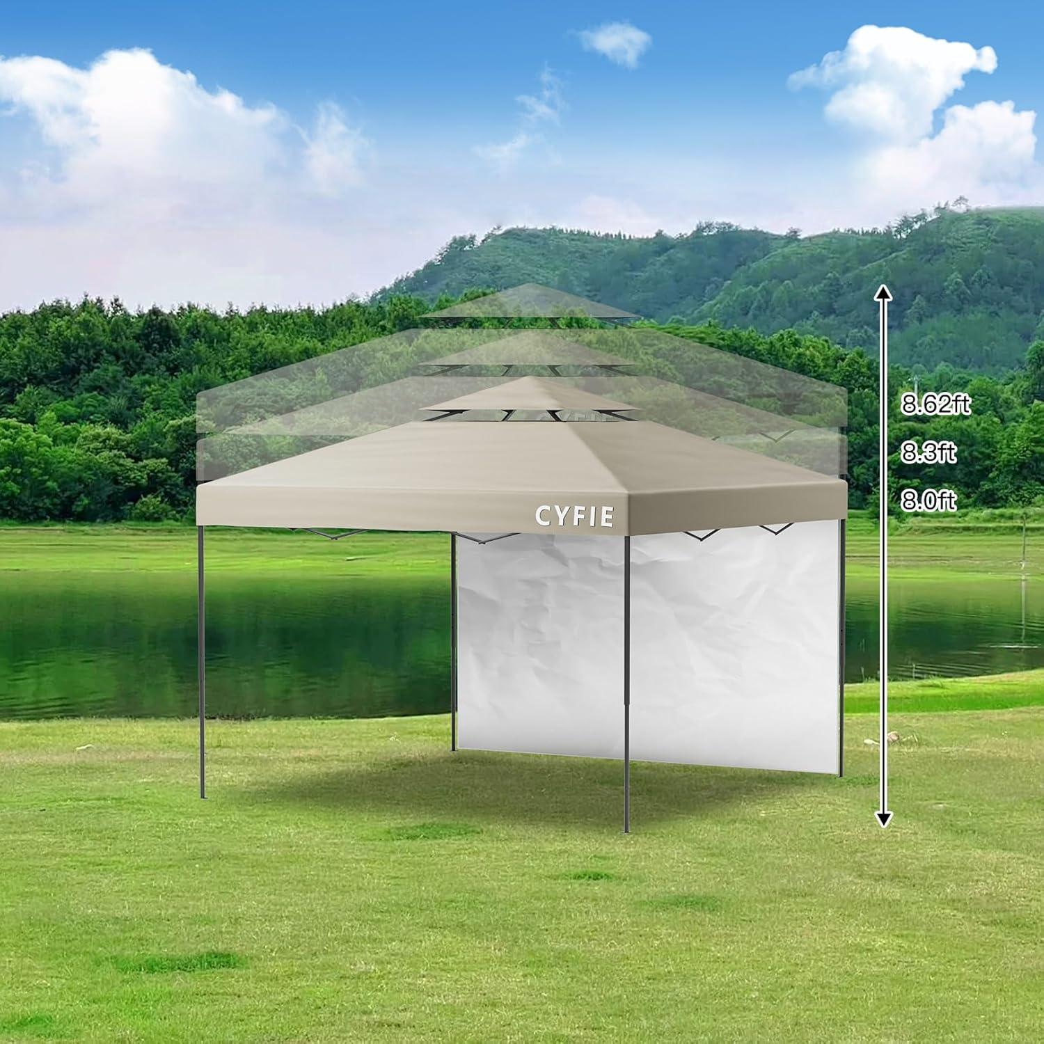Carpa Plegable 10x10 Cyfie Impermeable con Pared Lateral