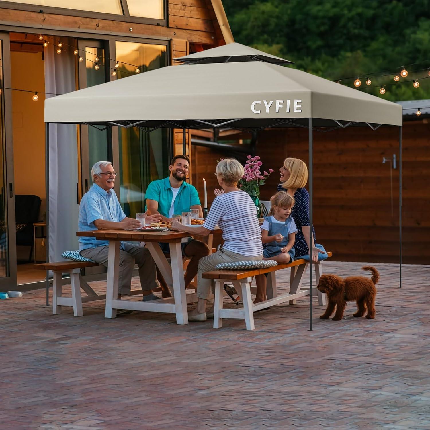 Carpa Plegable 10x10 Cyfie Impermeable con Pared Lateral