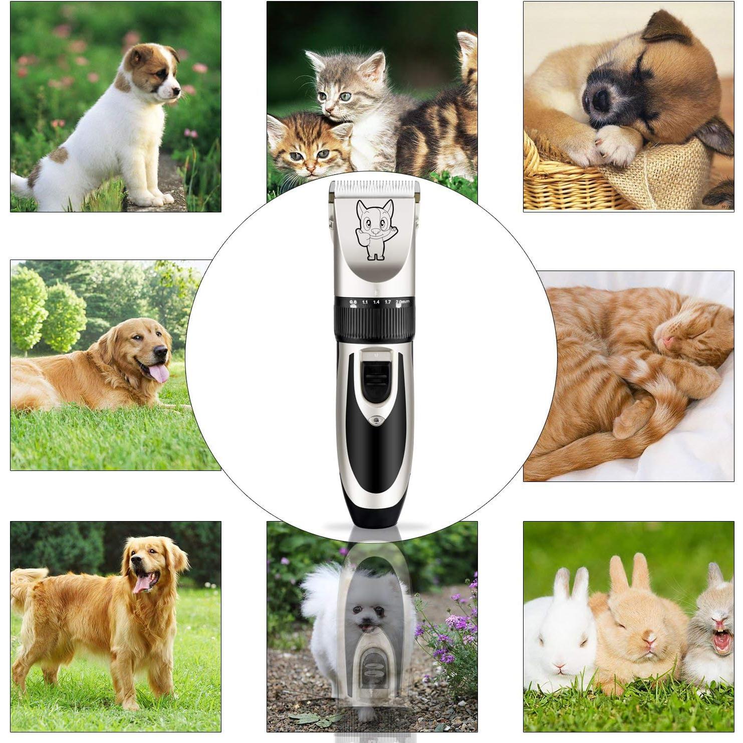 Cortapelos Eléctrico Silencioso para Mascotas Highdas Plata