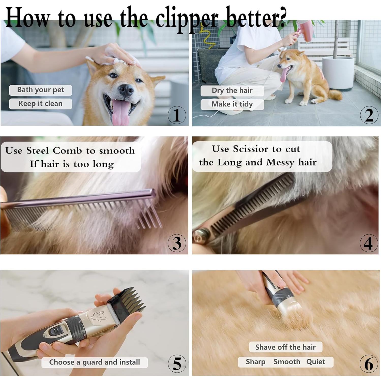 Cortapelos Eléctrico Silencioso para Mascotas Highdas Plata