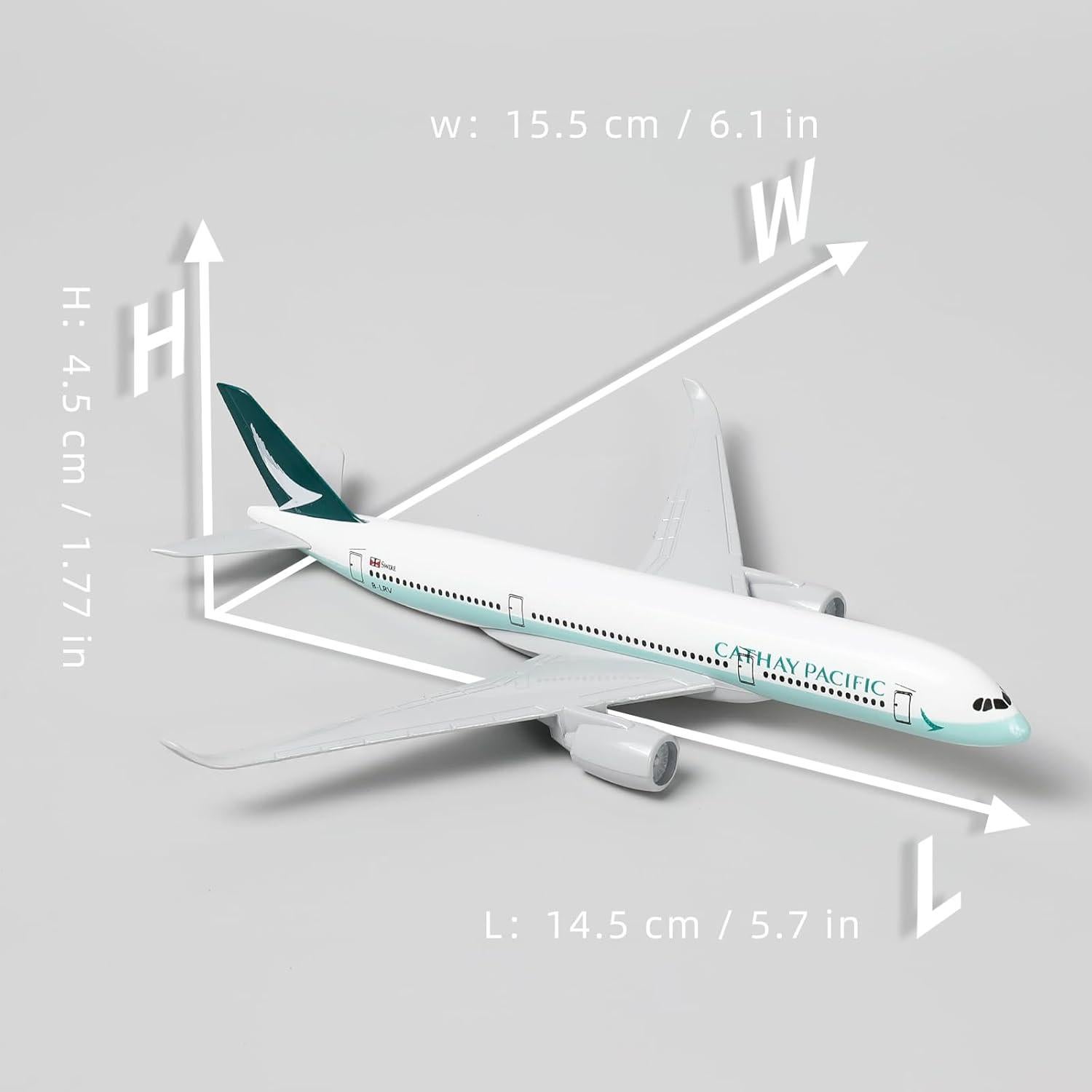 Modelo A350 Cathay Pacific 1/400 Metal con Soporte 15 cm