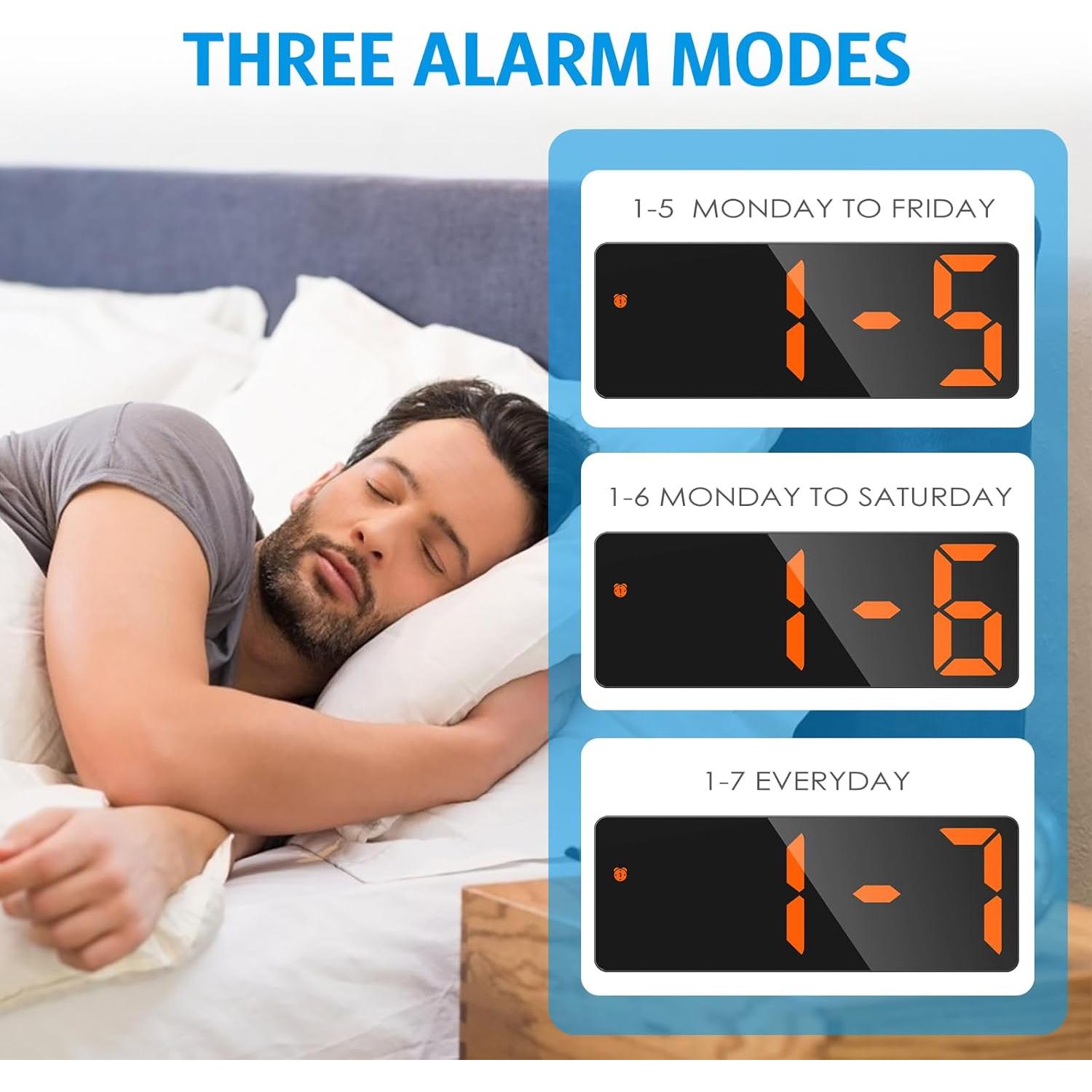 Reloj Despertador Digital AMIR con Pantalla LED 16 cm