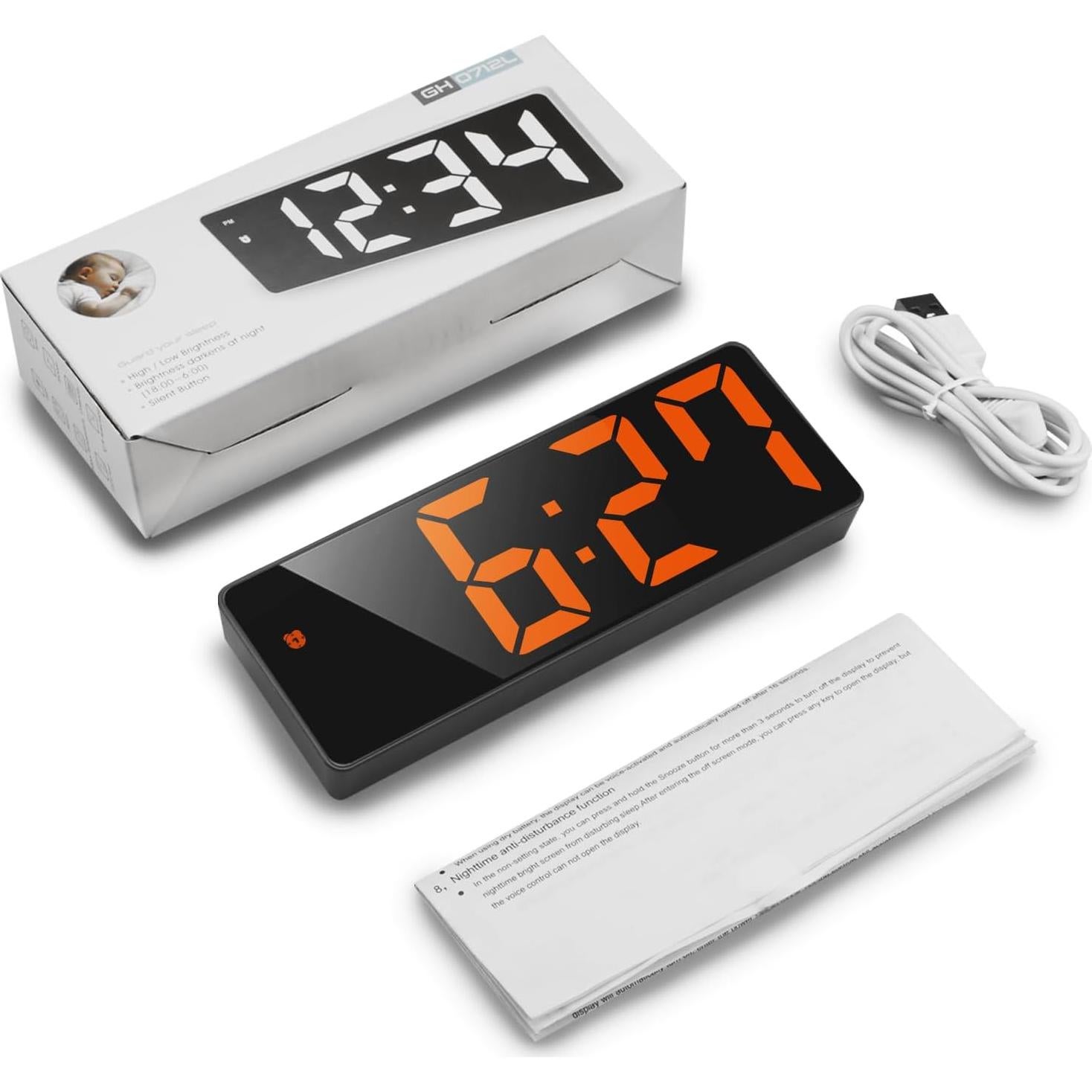 Reloj Despertador Digital AMIR con Pantalla LED 16 cm