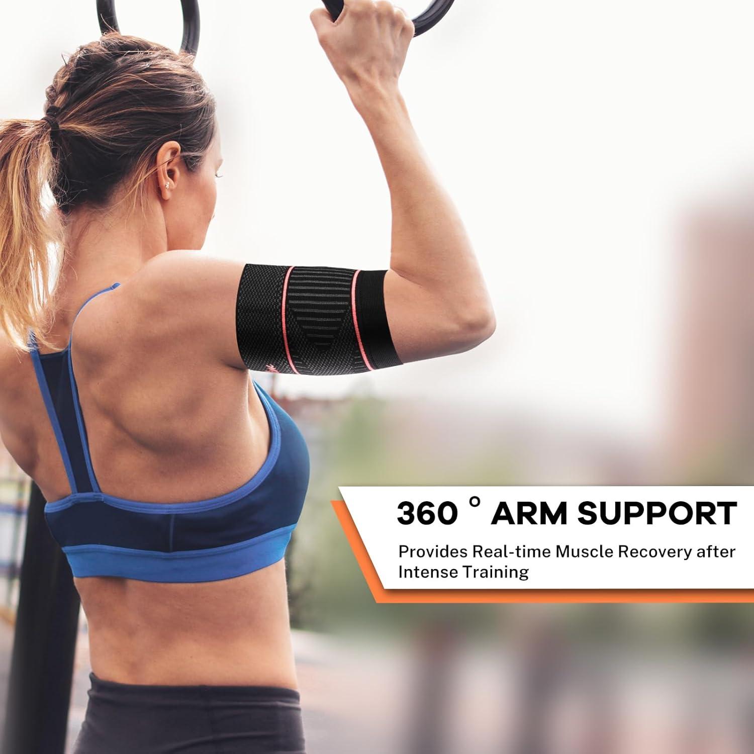 Manga de Compresión ITHW para Bíceps Azul - Soporte Tendinitis