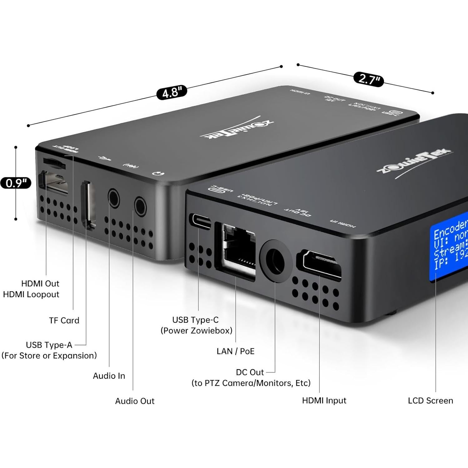 Codificador HDMI 4K ZowieBox NDI HX3 Grabador 60fps