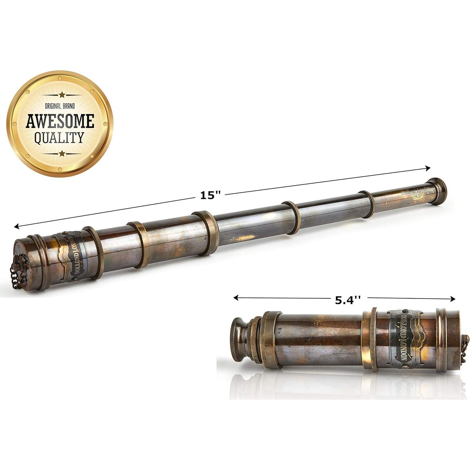 Telescopio Vintage Hecho a Mano Super7One 38 cm Latón