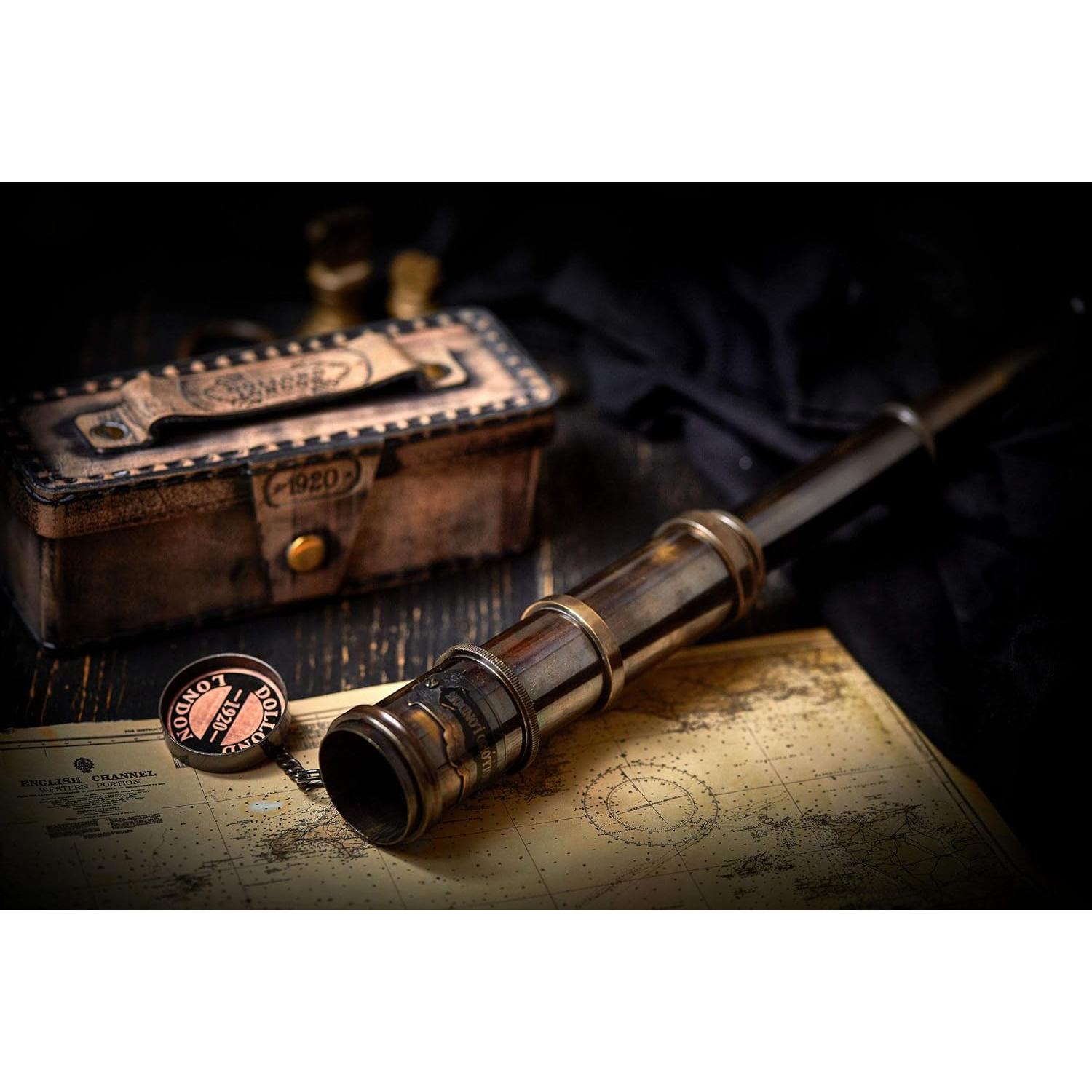 Telescopio Vintage Hecho a Mano Super7One 38 cm Latón