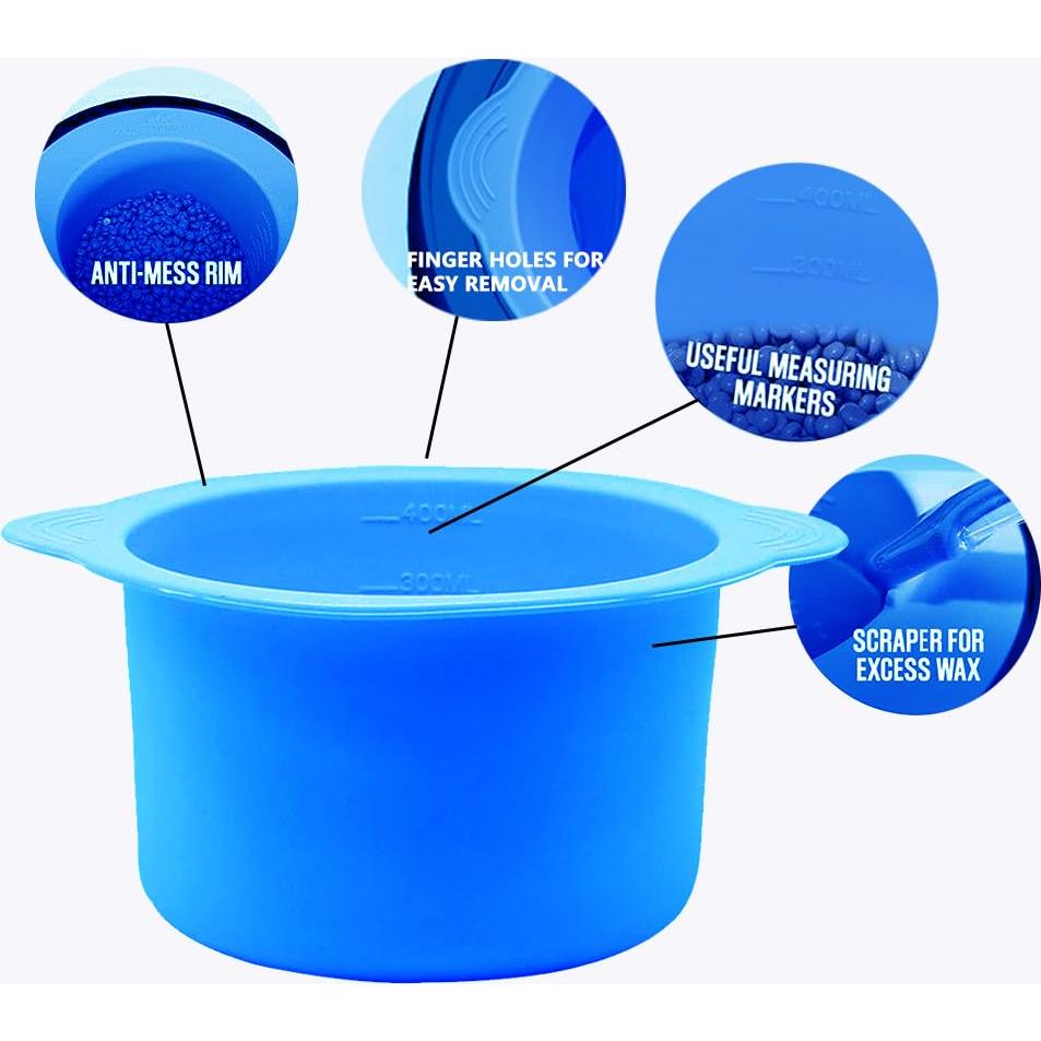 Forro de cera de silicona LEISENOR 14 oz azul + 50 palitos