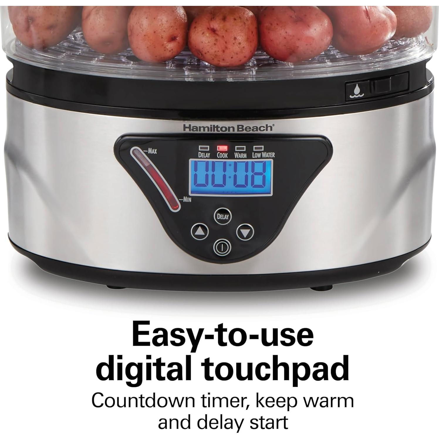 Cocedor Digital Hamilton Beach 5.5L con Tazones Apilables