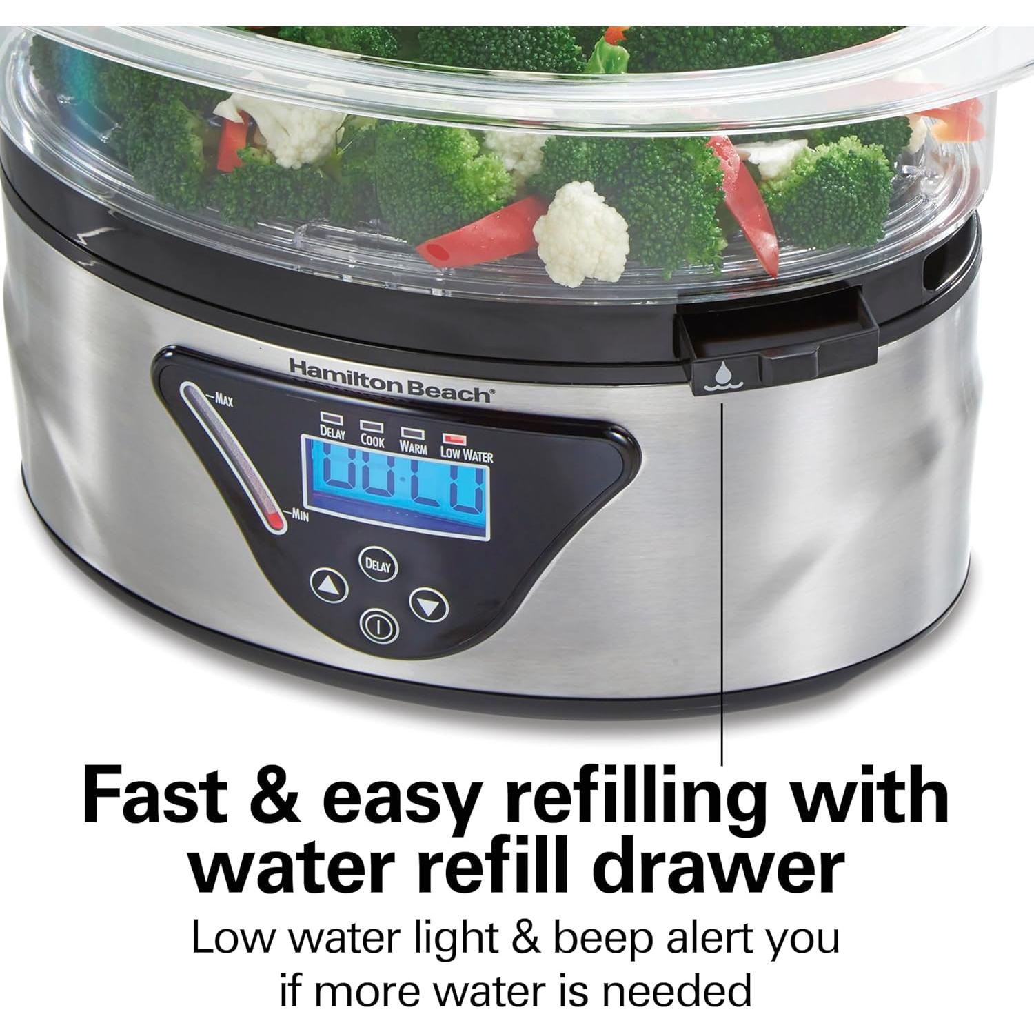 Cocedor Digital Hamilton Beach 5.5L con Tazones Apilables