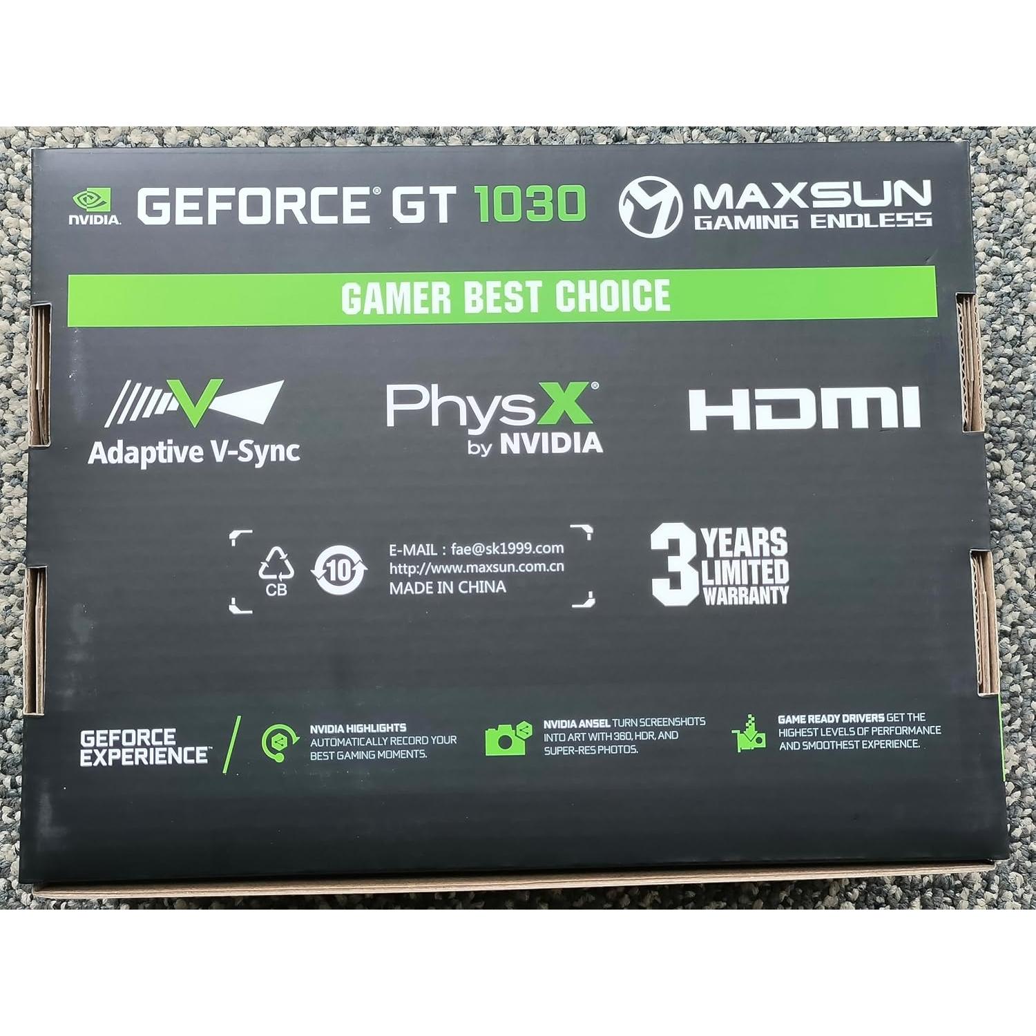 Tarjeta Gráfica MAXSUN GeForce GT 1030 4GB GDDR4 Mini ITX