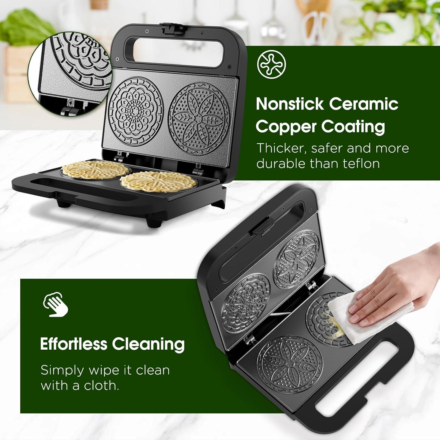 Máquina para Hacer Pizzelle KEINVE Revestimiento Cerámico 10 cm